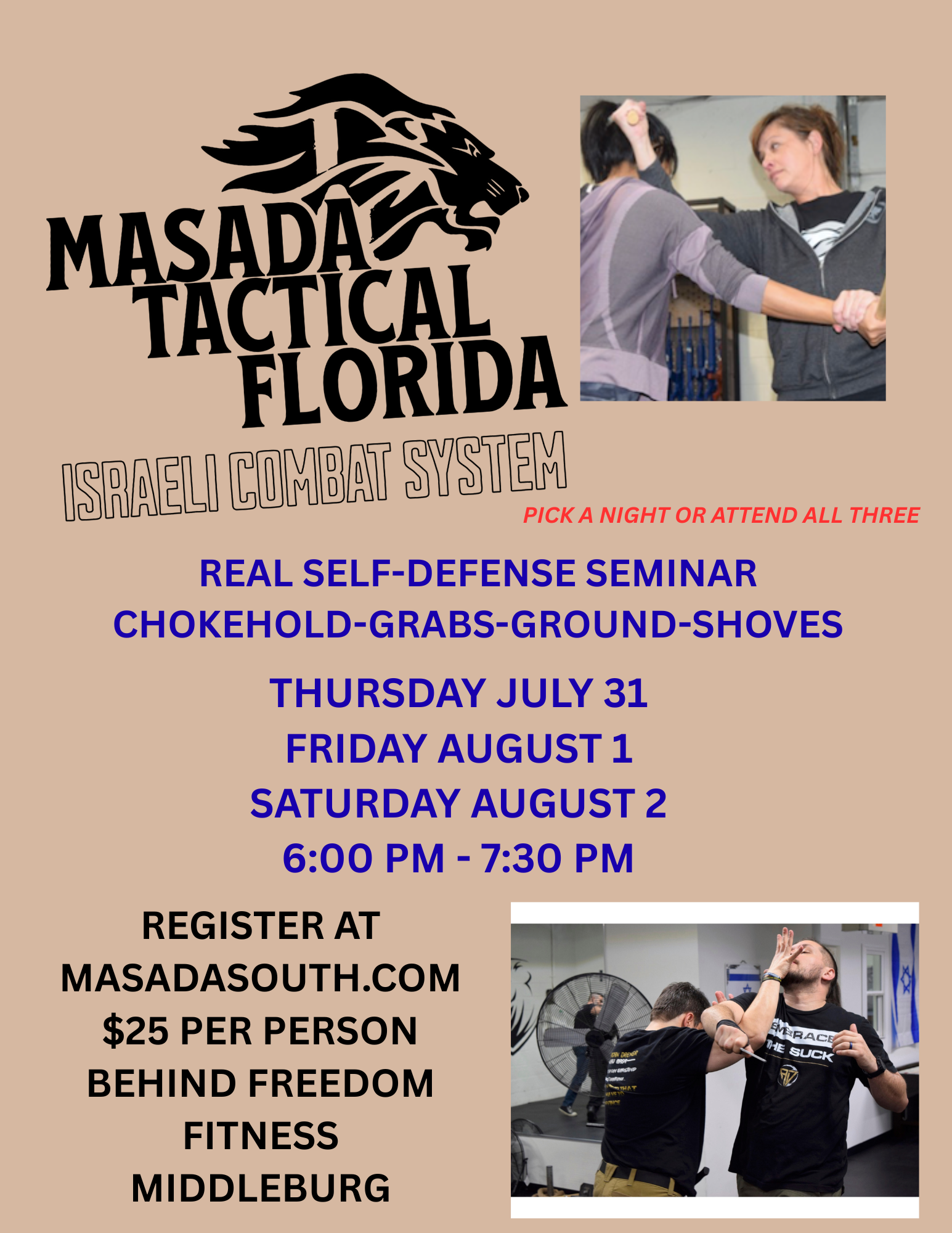 Self-Defense Seminar 7/31-8/2